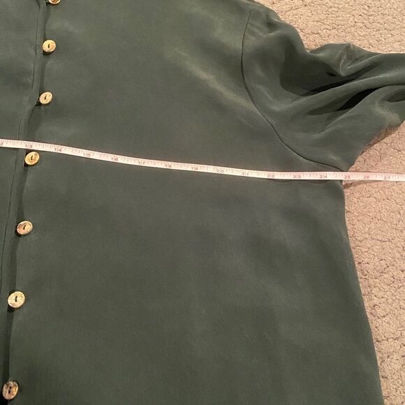 Due Per Due 100% Silk Green Jacket Size Medium - Picture 4 of 10